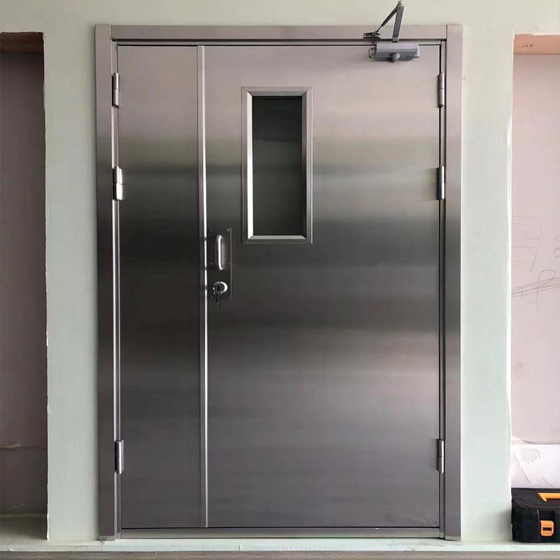 Luxury Stainless Steel Fire-Rated Entry Door